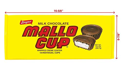 Boyer Milk Chocolate Mega Mallo Cup - Delicious Whipped Cream Center for Snack Time - 18 Cups - 1|5 Oz (2 Pack)
| Boyer