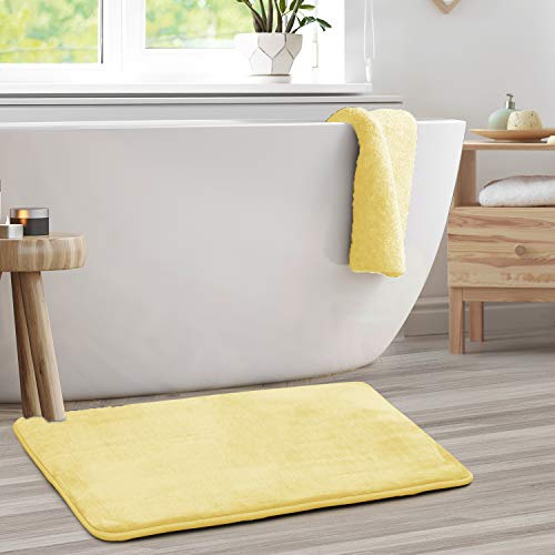 Clara Clark Ultra Soft Plush Non-Slip Velvet Memory Foam Bath Mat for Bathroom - 20 x 32 Solid Mellow Yellow
Clara Clar