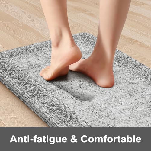 Kimode Anti Fatigue Kitchen Mat for Floor, Non Slip Waterproof, Grey 17.3"x59"
| Kimode Comfort Foam Standing Desk Mat